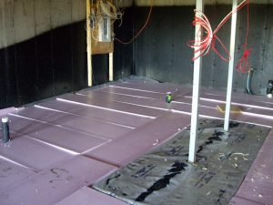 foam insulation under concrete in basement